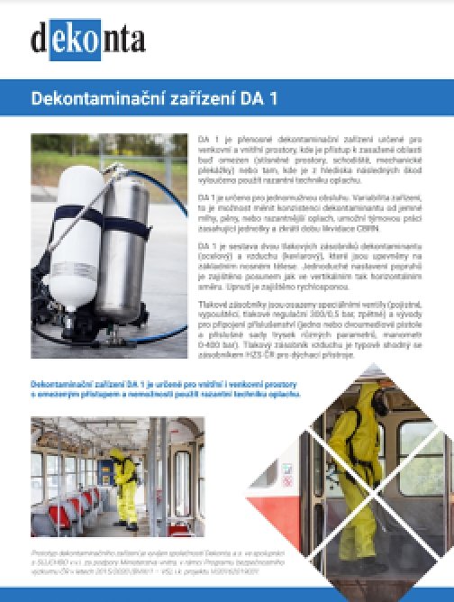 DA1 Decontamination equipment – CZ