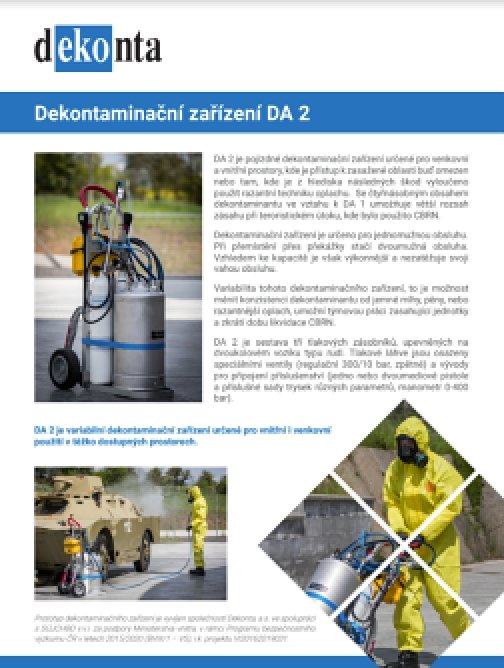 DA2 Decontamination equipment – CZ