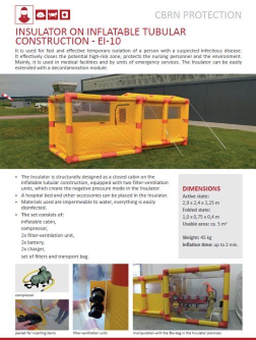Insulator on inflatable tubular construction EI-10 –…